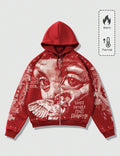 RED & WHITE ZIP UP