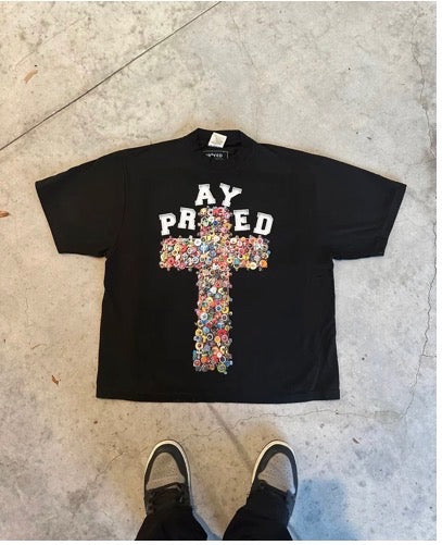 Black Prayed Shirt