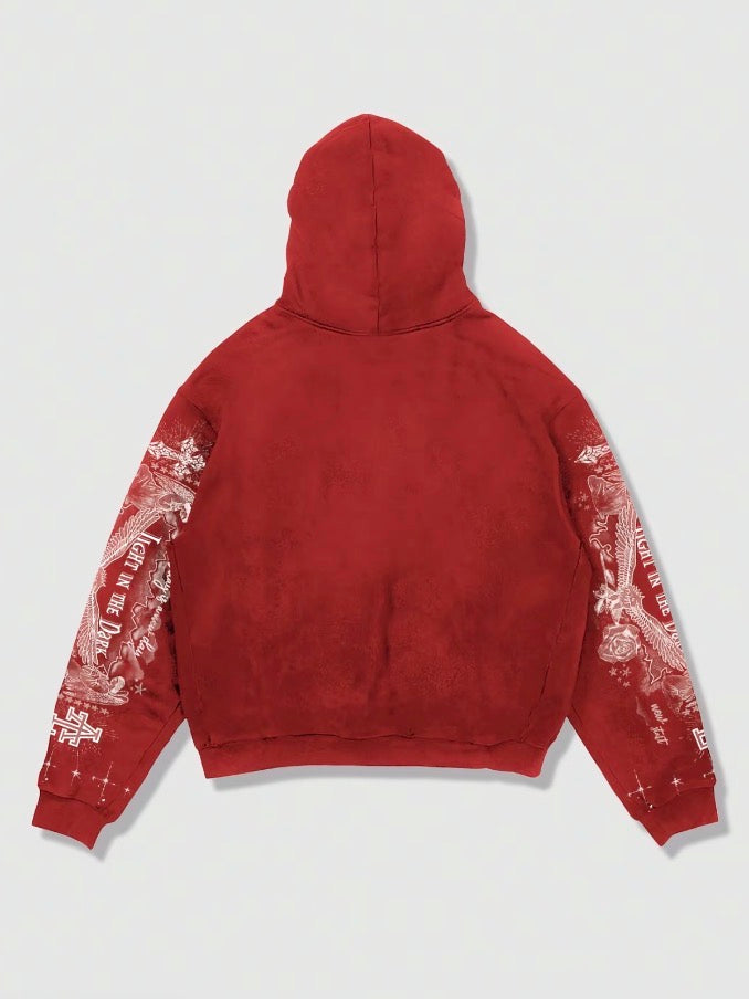 RED & WHITE ZIP UP