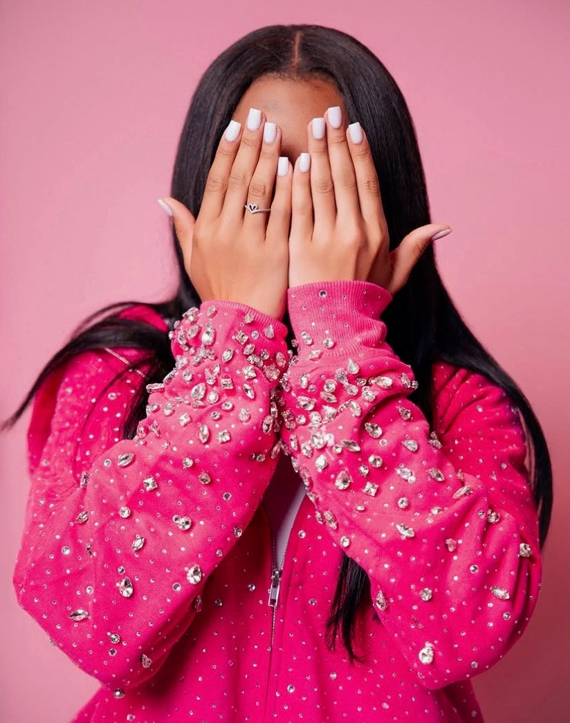 Pink Rhinestone ZipUp