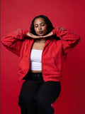 Red Rhinestone ZipUp