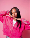 Pink Rhinestone ZipUp