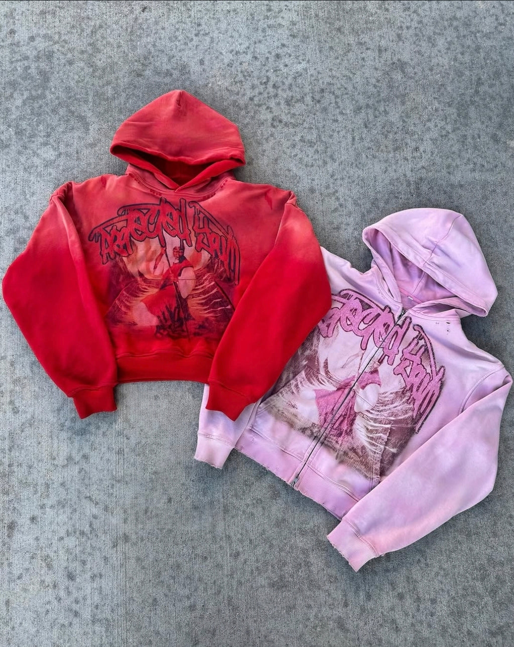 RED AND PINK ZIP UP