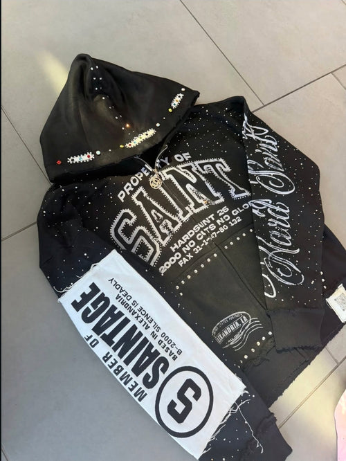 Black SAINTS ZIP UP
