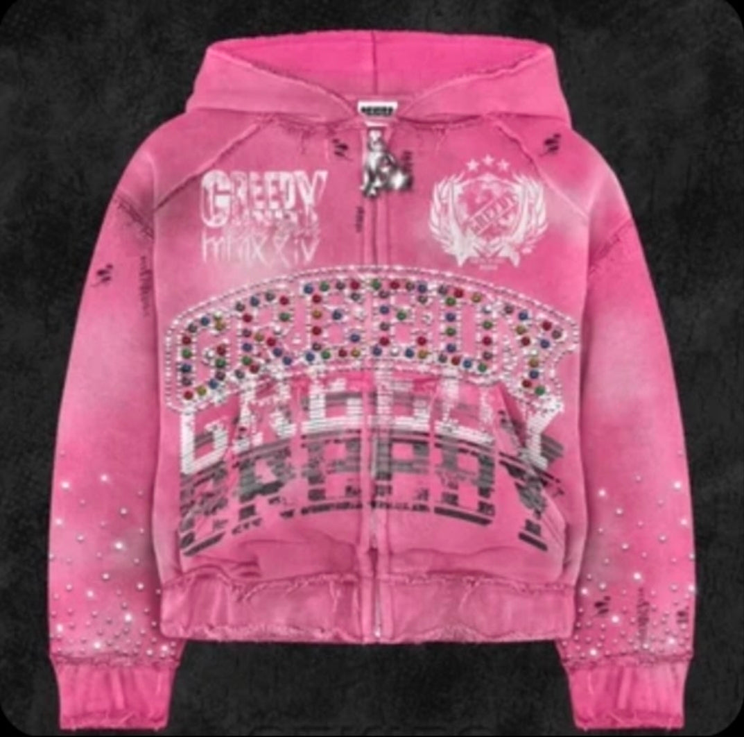 Pink GREEDY Zip Up