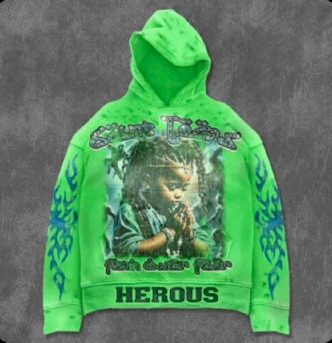 LIME GREEN HEROUS HOODIE