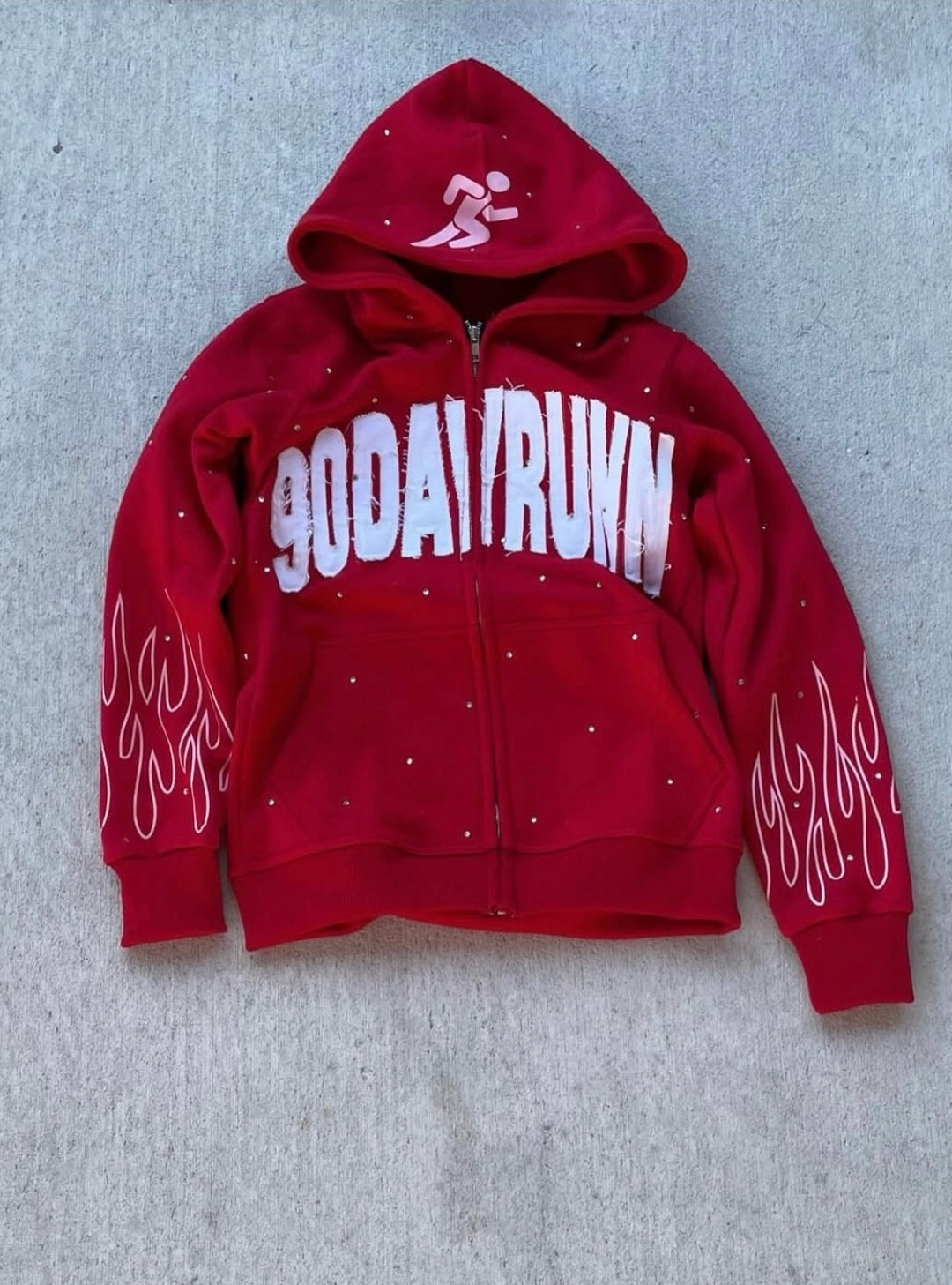 RED 90 DAY RUN HOODIE